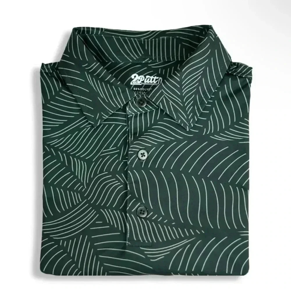 NWOT 2 Putt Men’s Bermuda Leaf Golf Polo size Small